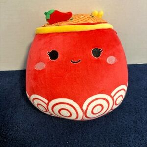 8” #1705 Squishmallows ODION The SPICY RAMEN Huggable Plush Hot Red Chili Bowl